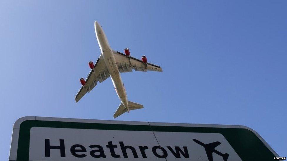 Plane takes off from Heathrow airport