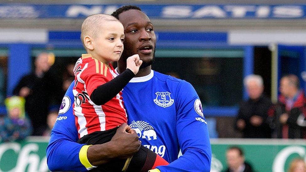 Bradley Lowery and Romelu Lukaku