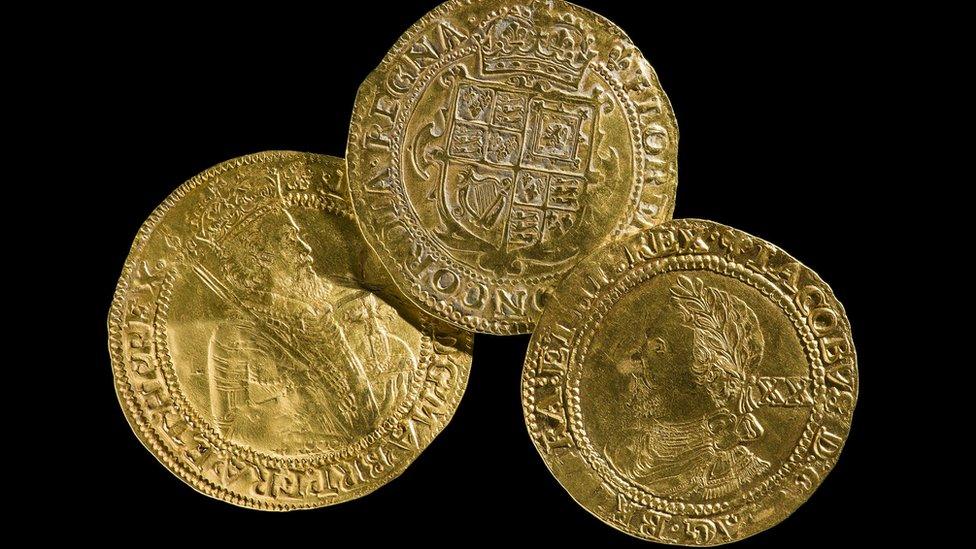 Three gold coins