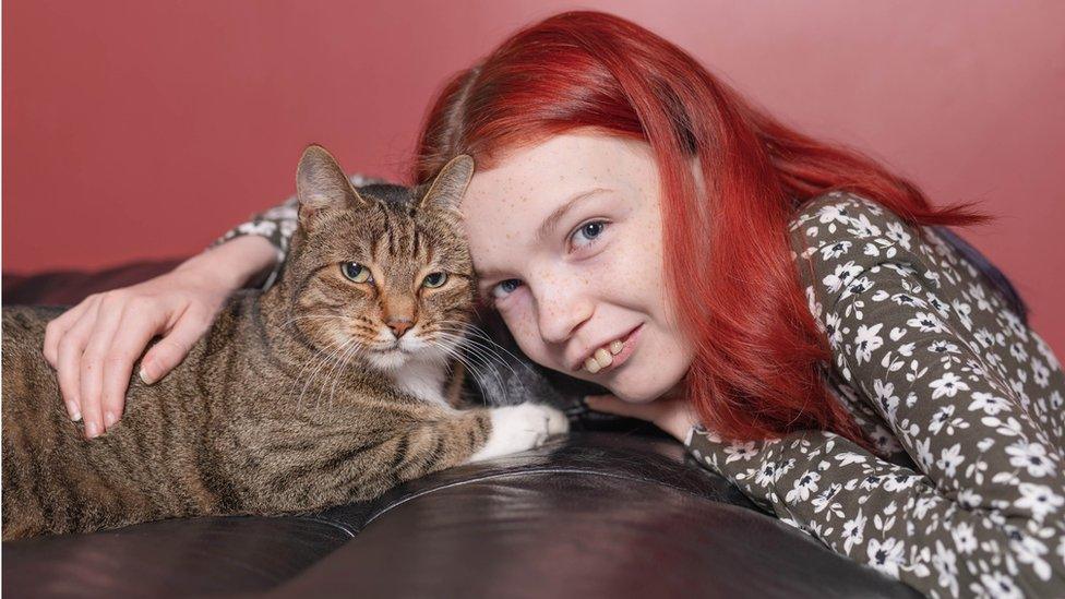 Max the cat and his owner Jessica