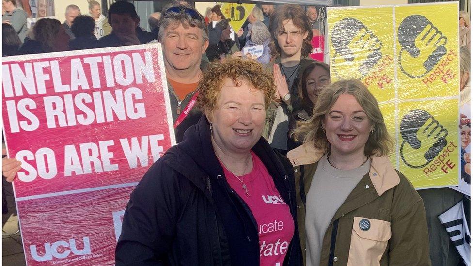 People standing on a picket line