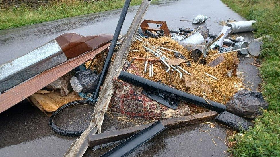 Fly-tipped rubbish