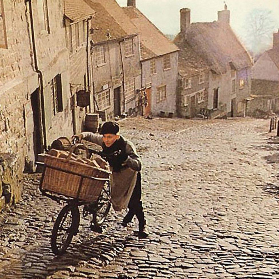 Scene from the 1973 Hovis bread advert