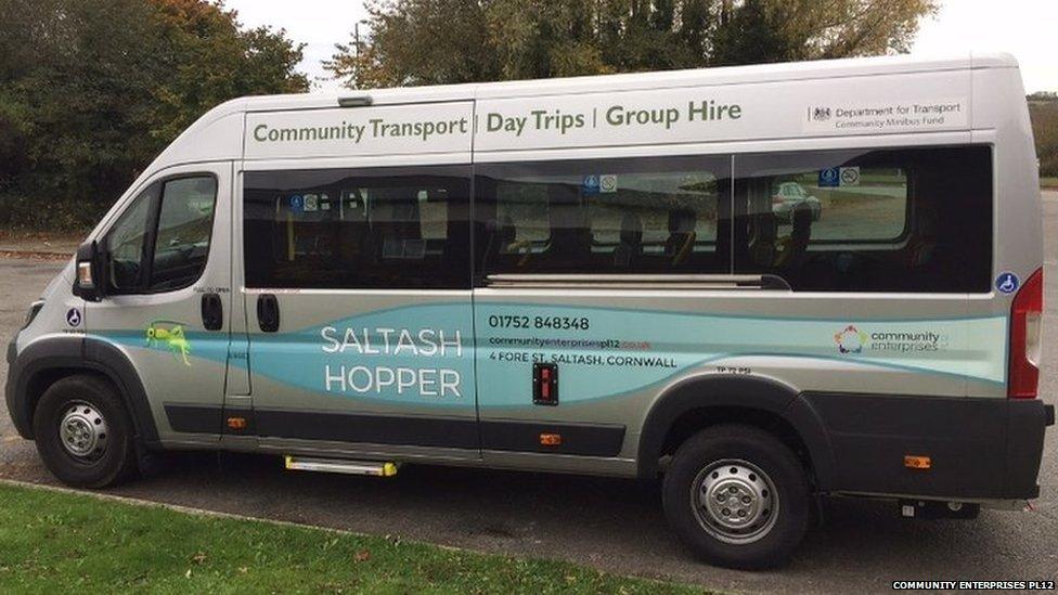 Saltash hospital hopper bus