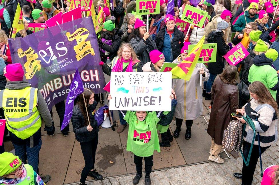 teachers' pay protest