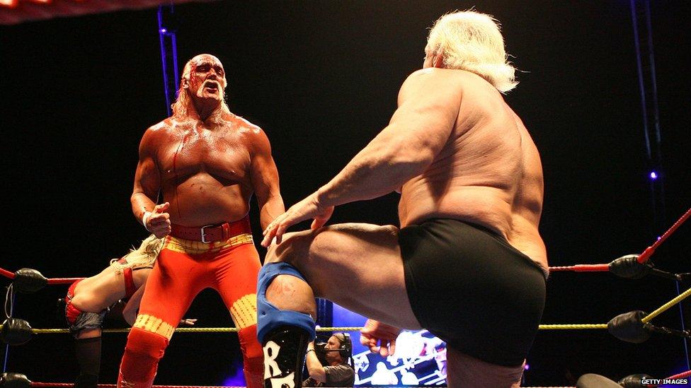 Hulk Hogan performing in 2009 in Perth