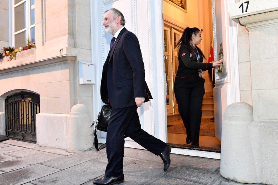 Britain's Ambassador to the European Union Tim Barrow leaves Britain's Permanent Representation to the EU in Brussels on 31 January 2020