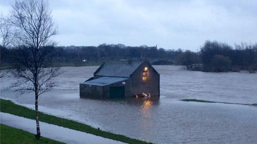 House in flood water