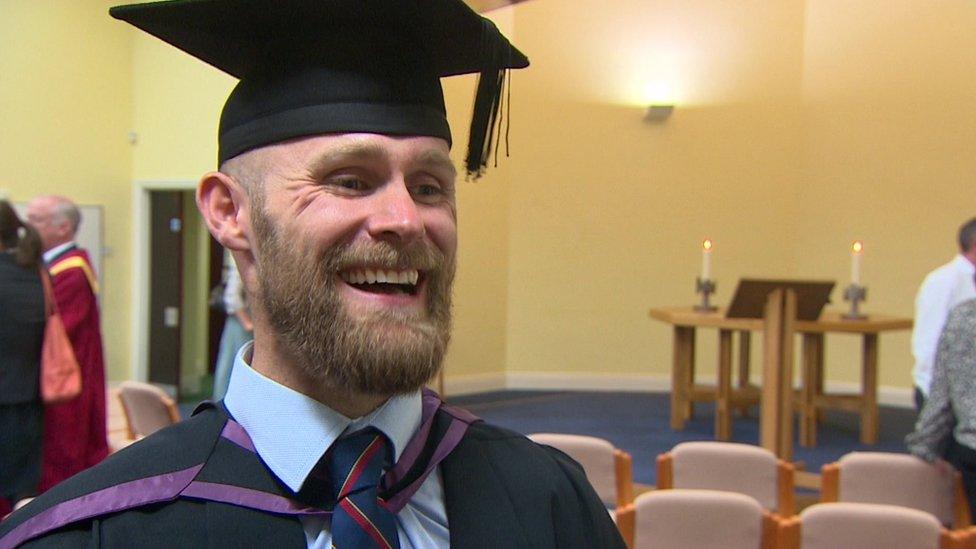 Mark Ormrod at his graduation ceremony.