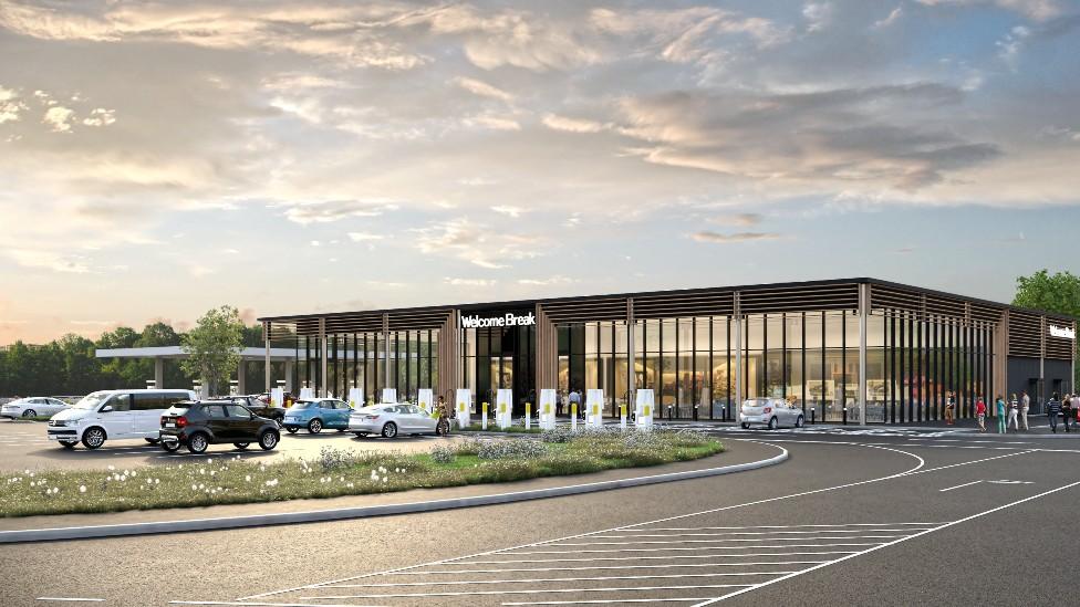 Artist impression of planned service station