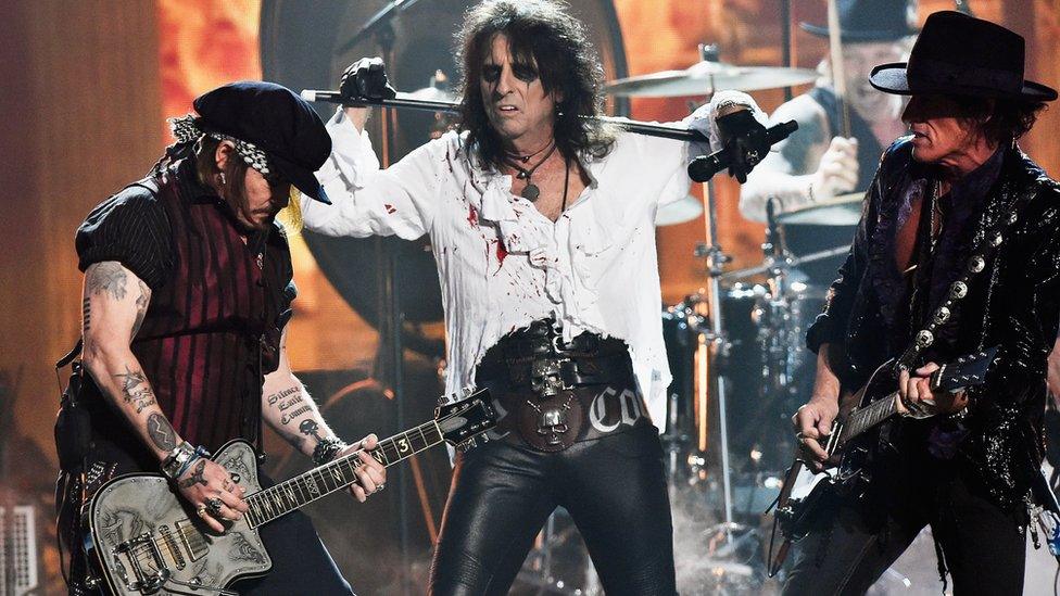 Johnny Depp, Alice Cooper and Joe Perry