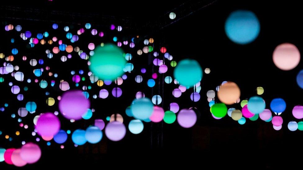 The immersive artwork featuring hundreds of brightly-coloured lights