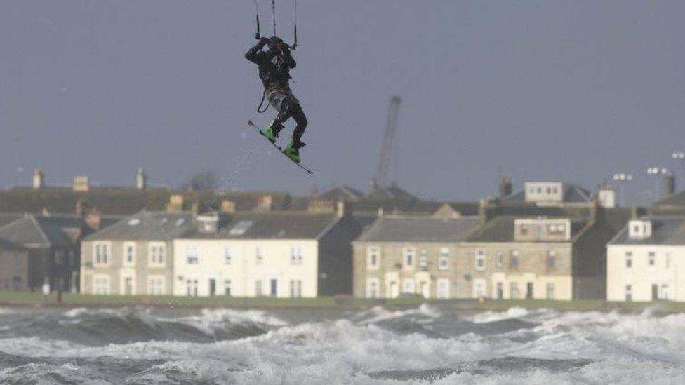 Kite surfer in Troon, Ayrshire