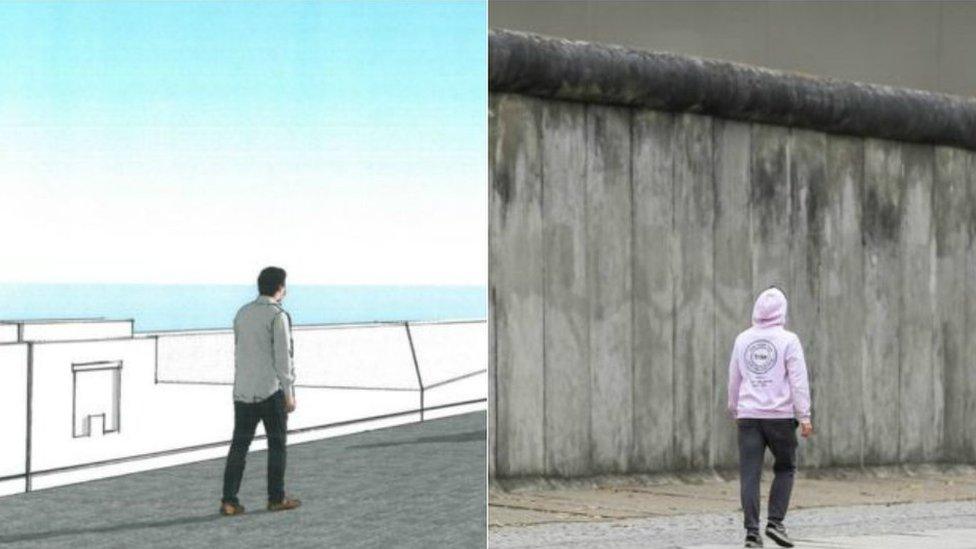 Proposed Douglas sea wall and Berlin Wall