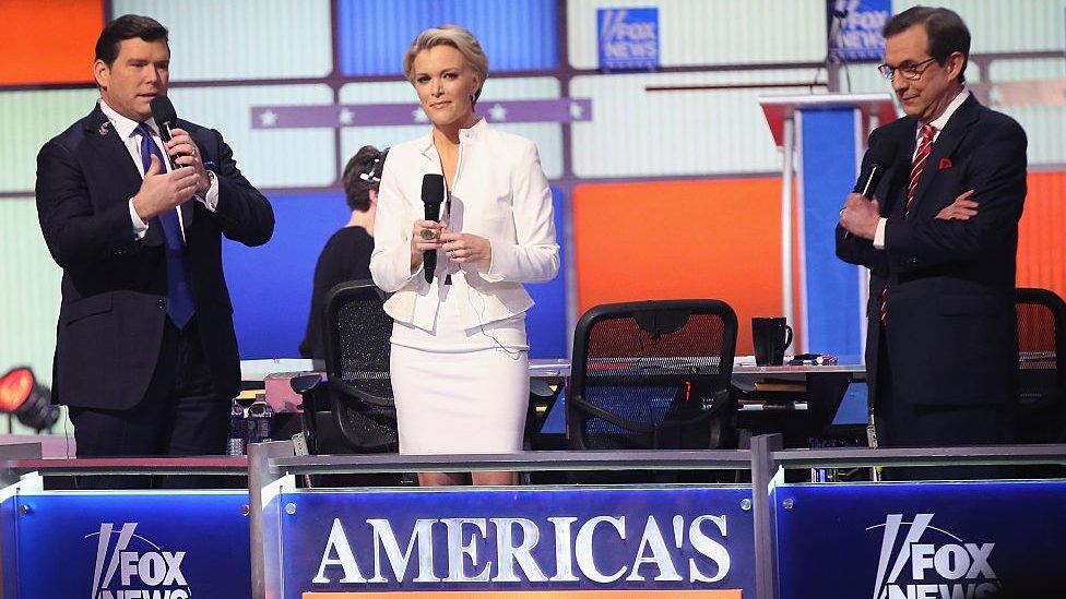 Megyn Kelly at a Republican debate March 2016