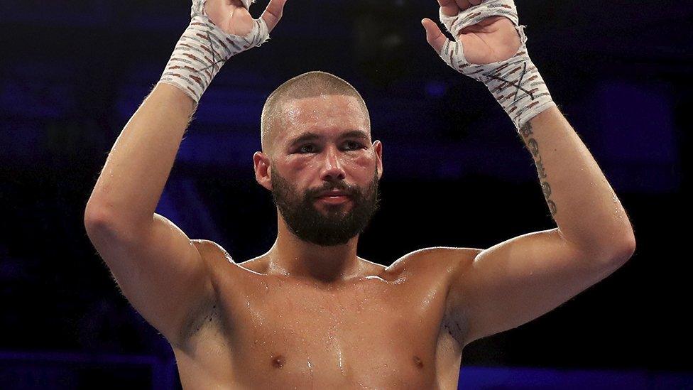 Tony Bellew waving to fans