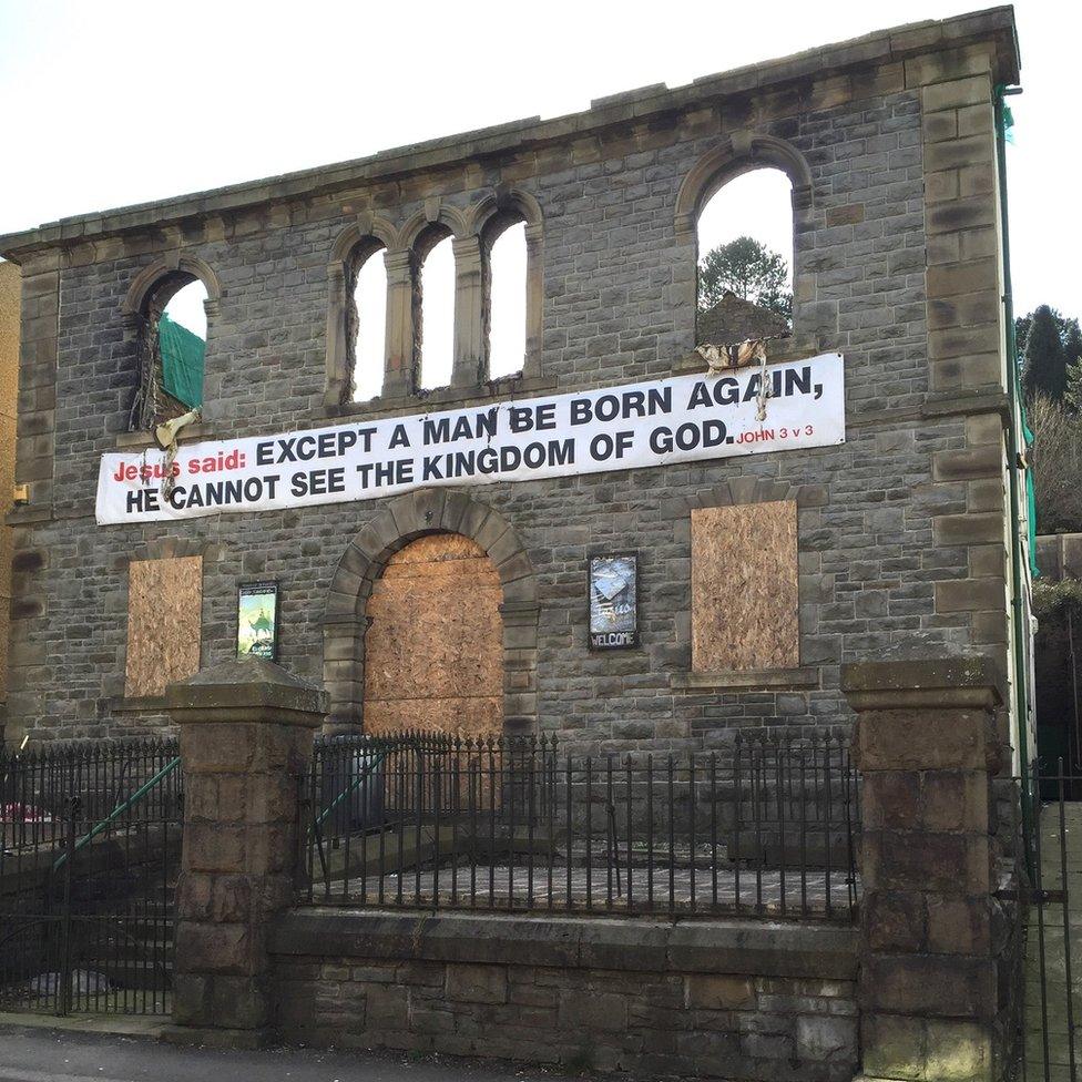 Capel Aberfan after a fire in 2015