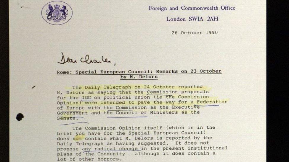 The memo to Mrs Thatcher's private secretary