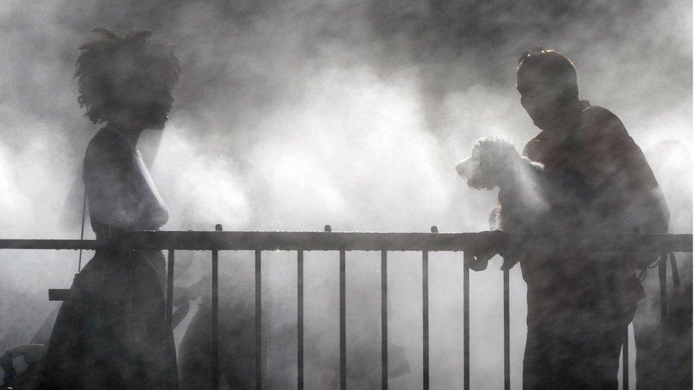 water vapour machine in Strasbourg, 28 June