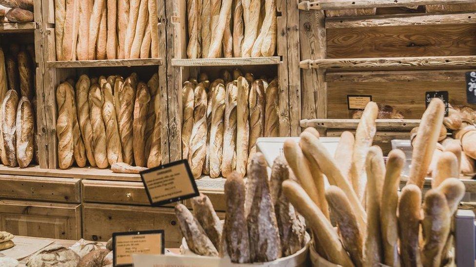 A bakery full of baguettes