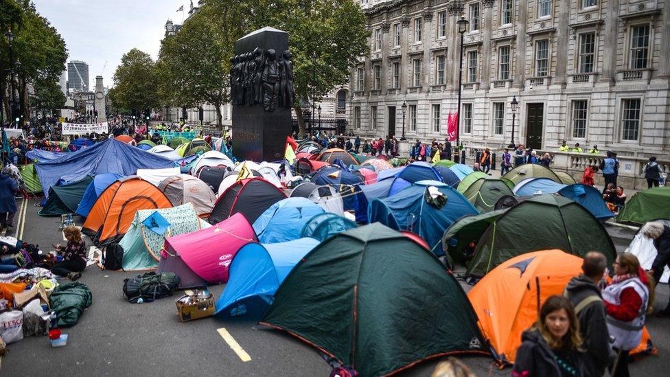 Tents in Whitehall