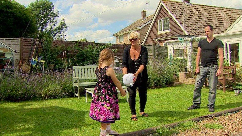 Jan Hester and family in garden