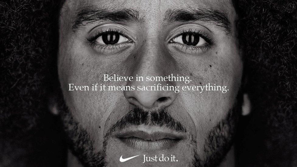 Nike advert featuring Colin Kaepernick.