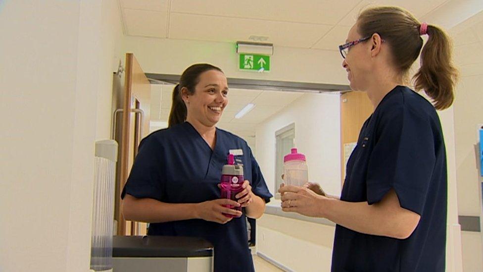 Nurses at the neonatal ward at Glan Clwyd Hospital