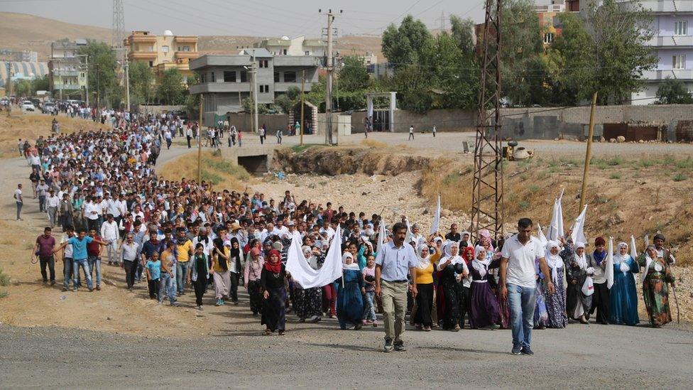 A march in the Konak neighbourhood of Cizre on Wednesday