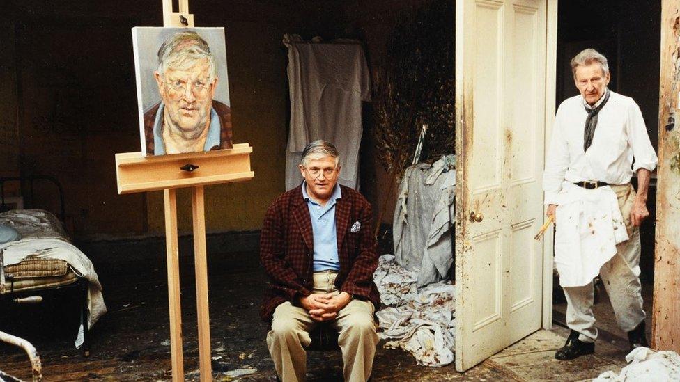 David Dawson photograph of David Hockney and Lucien Freud