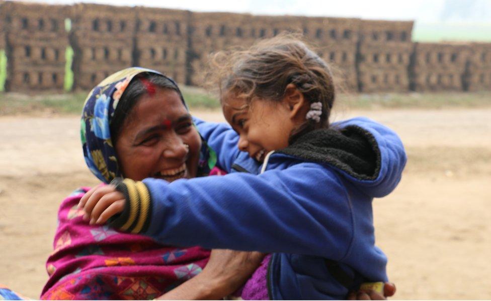 Israuti Devi with her granddaughter