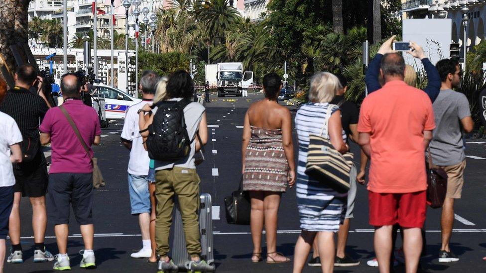 People on the Promenade des Anglais