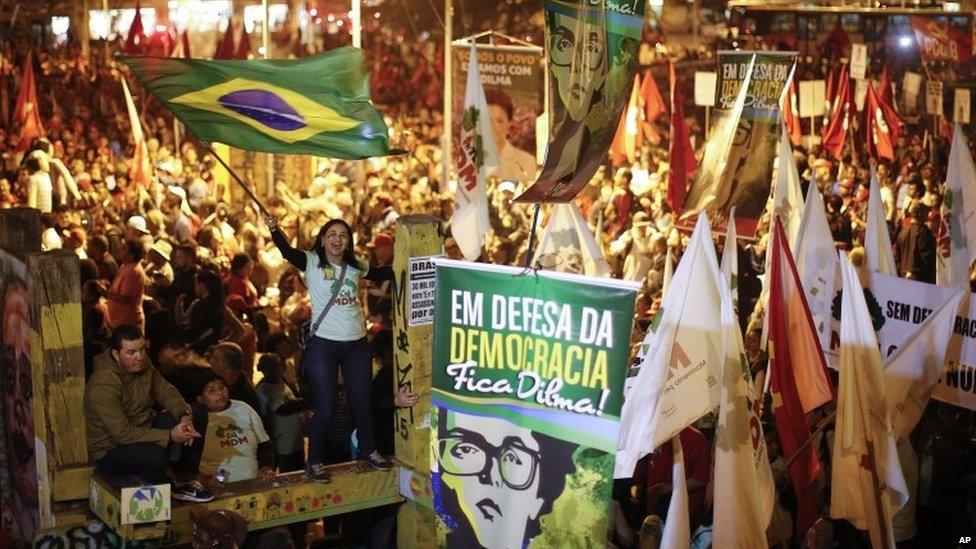 Pro-Rousseff demonstration in Sao Paulo