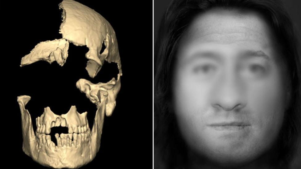 Facial reconstruction of man who died in Derbyshire 4,000 years ago