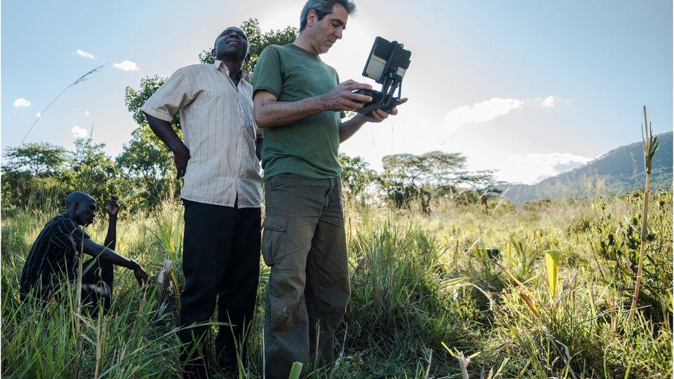 Conservationist, Serge Wich tests out his system in South Africa