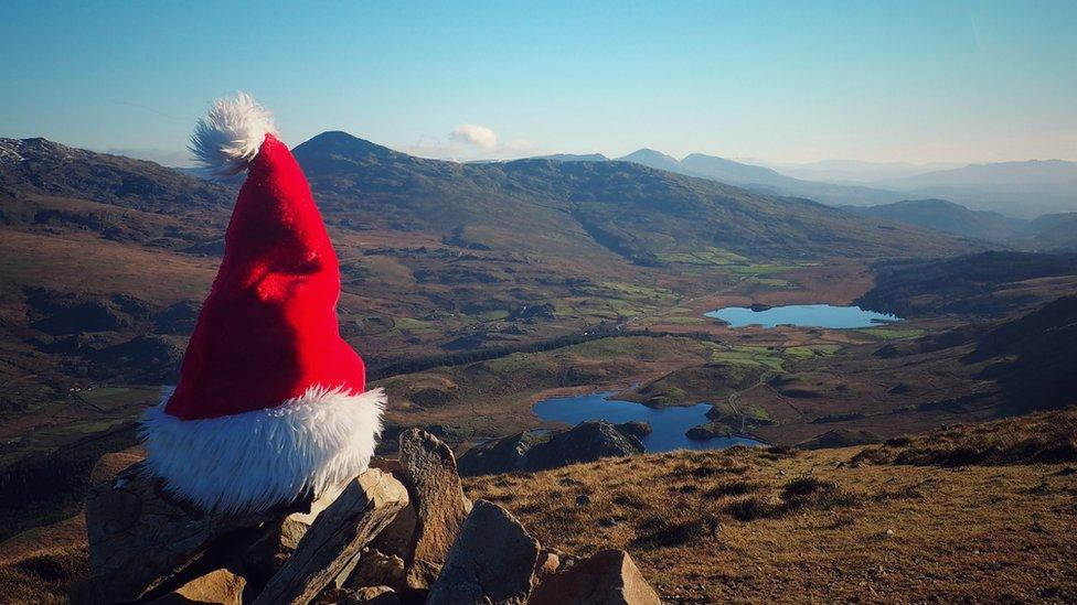 Looks like Father Christmas has dropped his hat on Snowdonia, taken by Mel Garside.