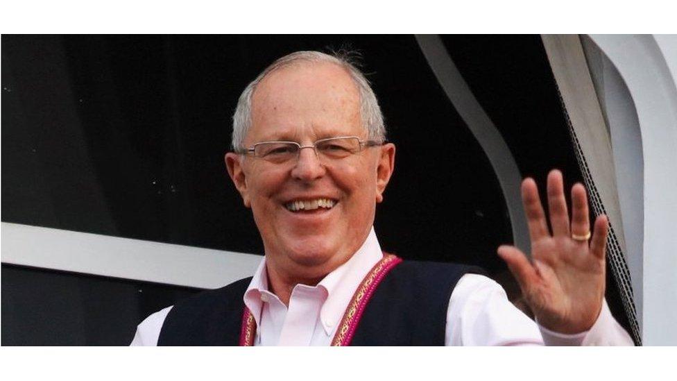 Peruvian presidential candidate Pedro Pablo Kuczynski gestures to followers in Lima, Peru, June 5, 2016.