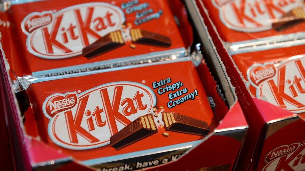 Close ups of KitKats