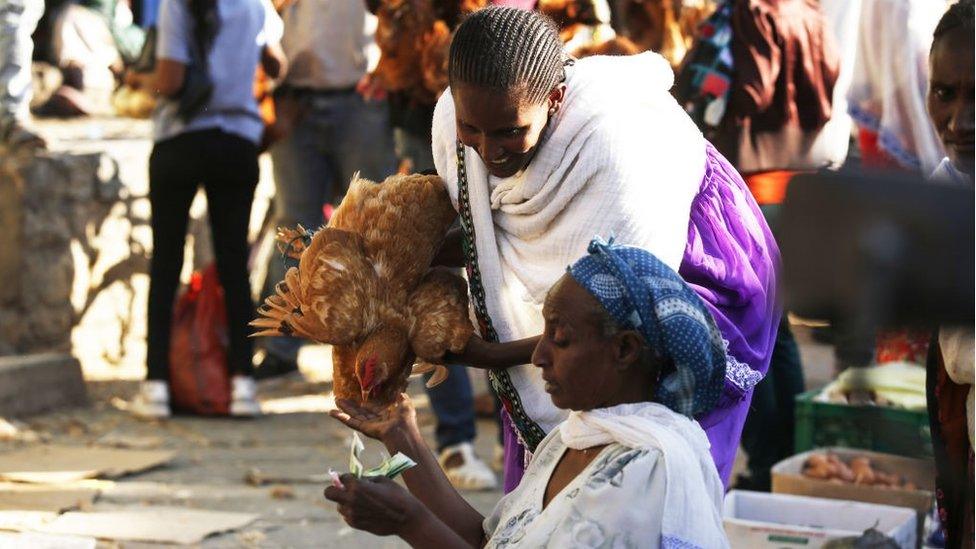 A view from the Kedamay Weyane livestock market in Mekelle city of the Tigray region, in northern Ethiopia on March 16, 2021 as life returns back to normal after the city was captured with an operation towards Tigray People's Liberation Front (TPLF).