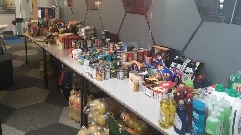 Food bank inside school