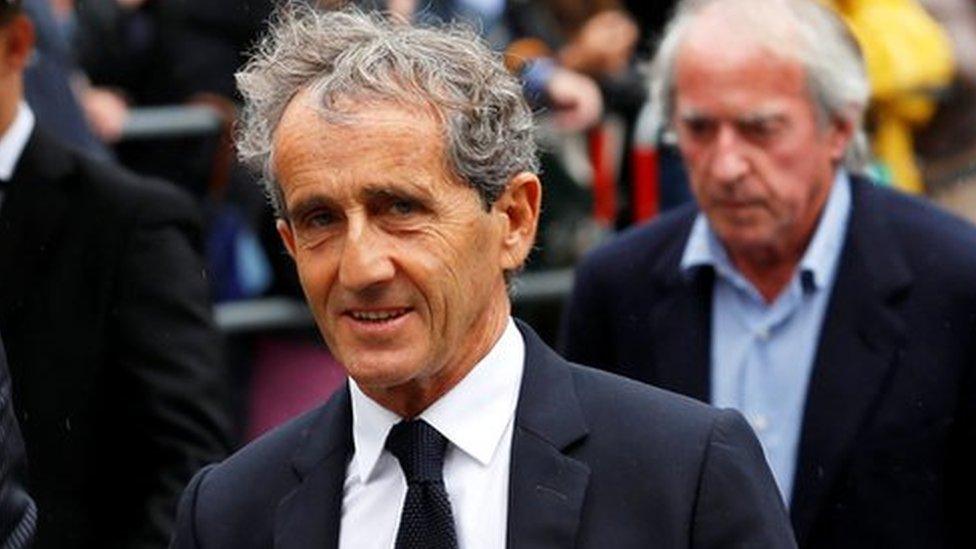 Former Formula One driver Alain Prost arrives to attend Niki Lauda's funeral ceremony at St Stephen's cathedral in Vienna, Austria