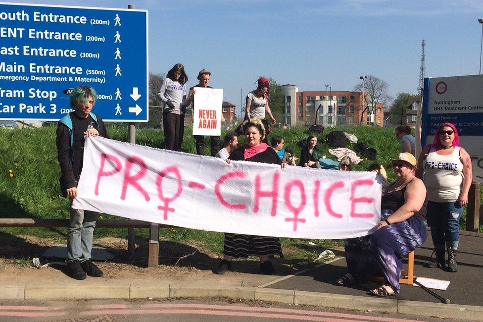 Pro-Choice Nottingham activists in April 2017