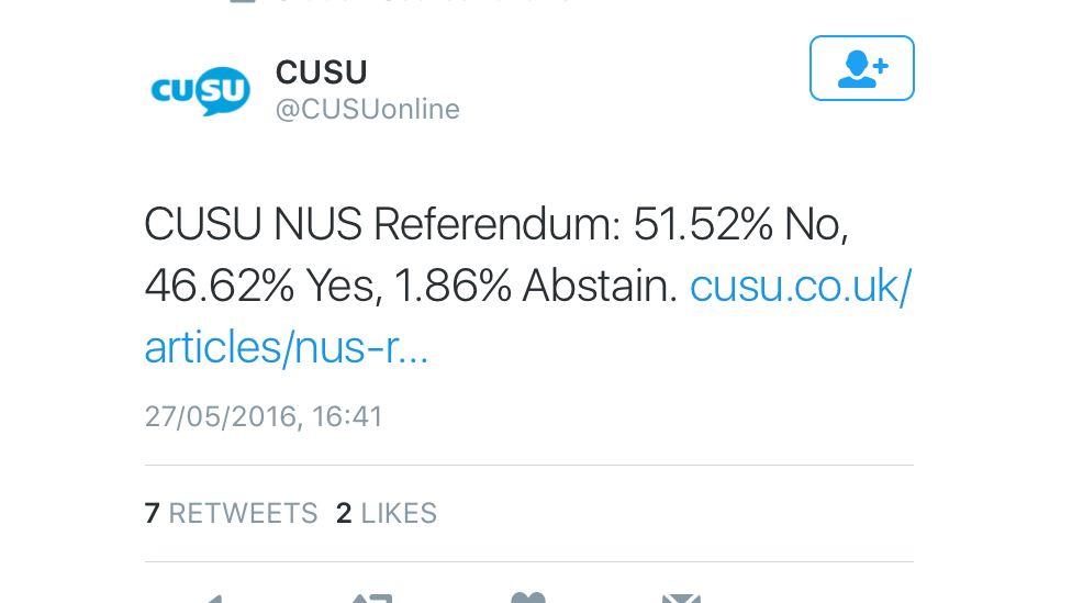 Referendum result on twitter