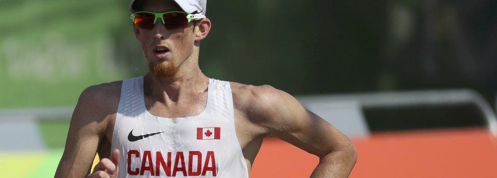 Men"s 50km Race Walk - Pontal - Rio de Janeiro, Brazil - 19/08/2016. Evan Dunfee (CAN) of Canada competes