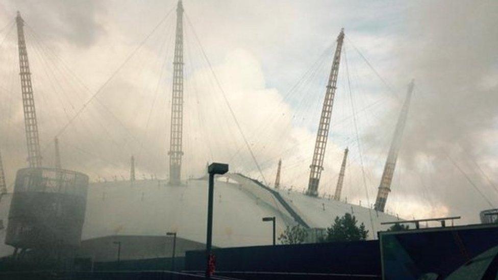 Fire at O2 Arena