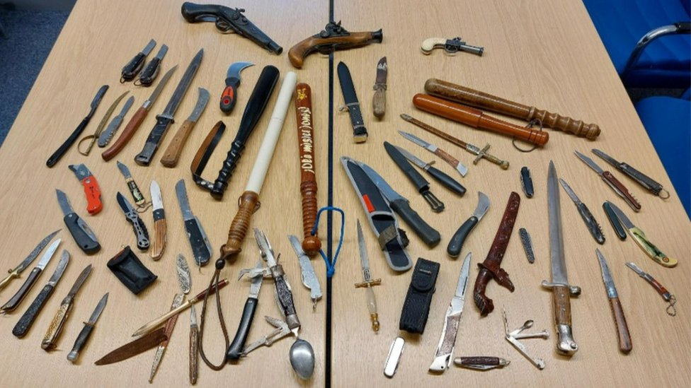 Weapons seized by police