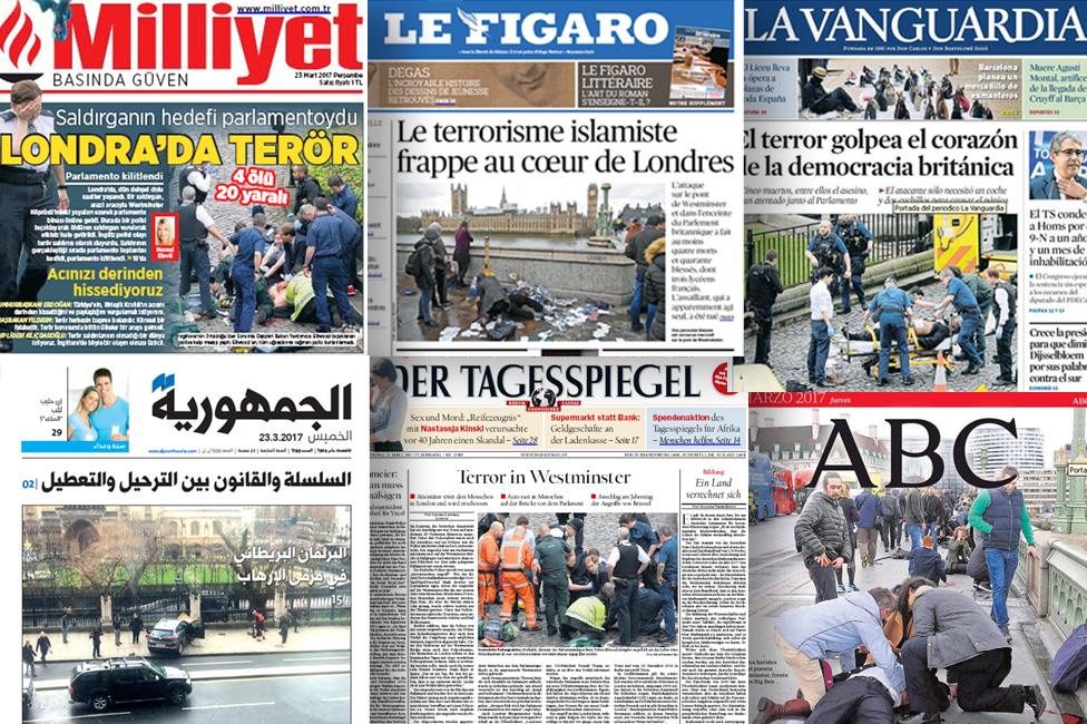 Newspaper front pages