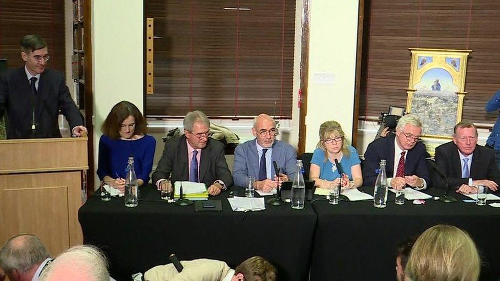 Jacob Rees-Mogg, Theresa Villiers and other members of the European Research Group