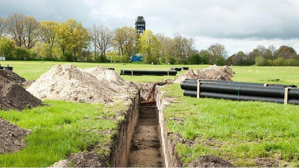 Beer pipeline being laid