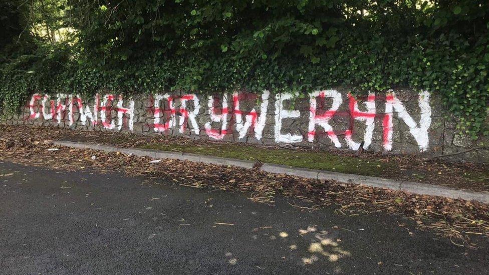 Cofiwch Dryweryn memorial covered in swastikas